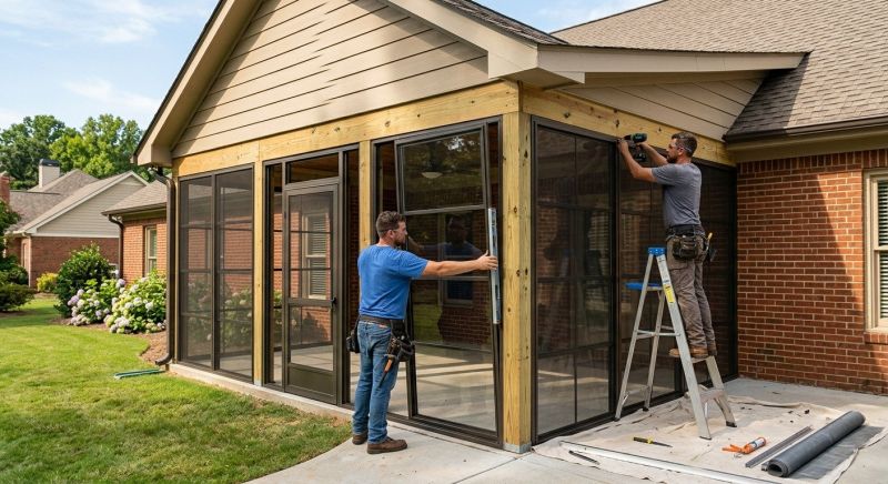 Porch Enclosure Installation in Asheville, NC